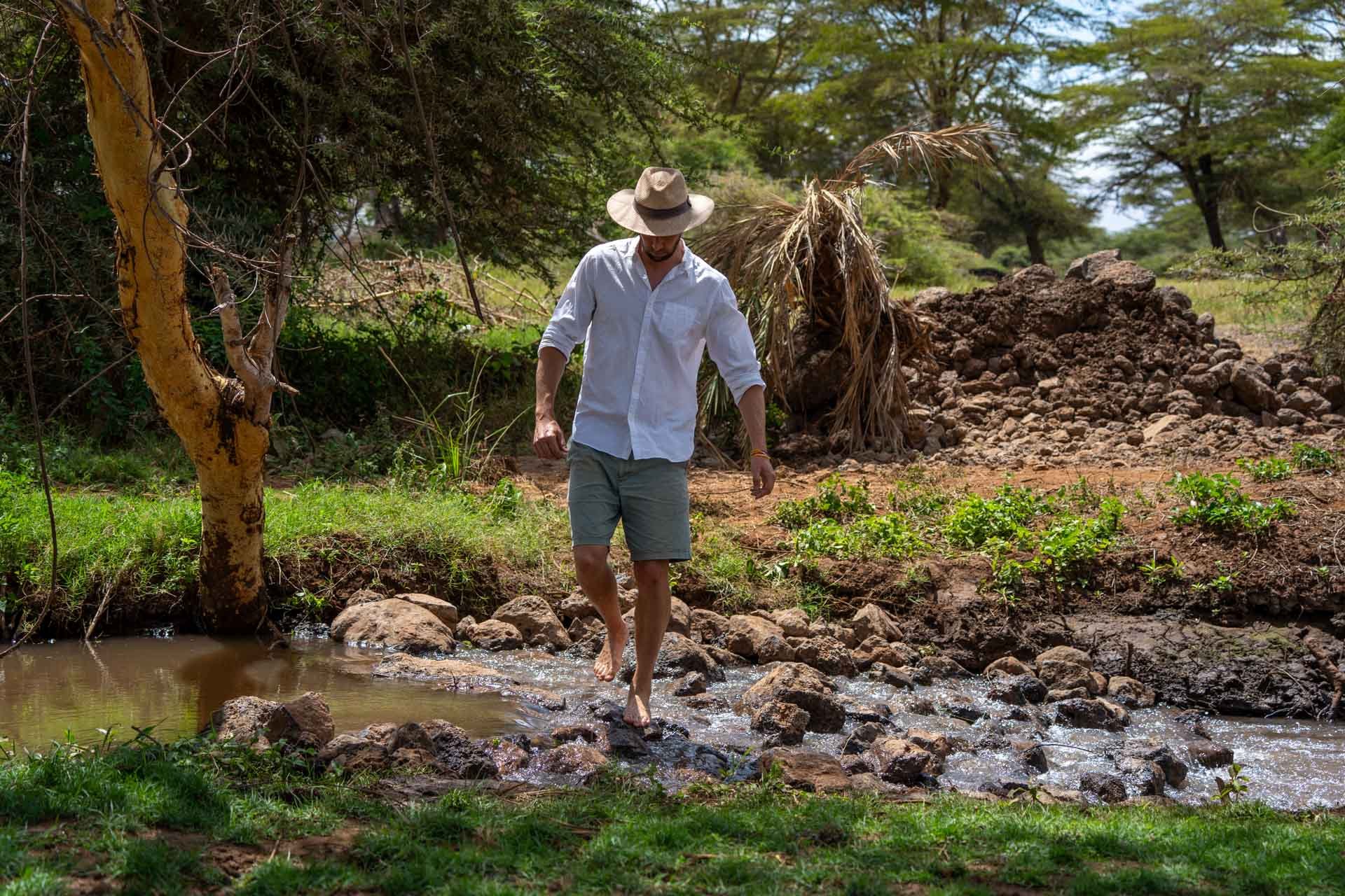 Ian creating a small break in the stream for some ambient sound