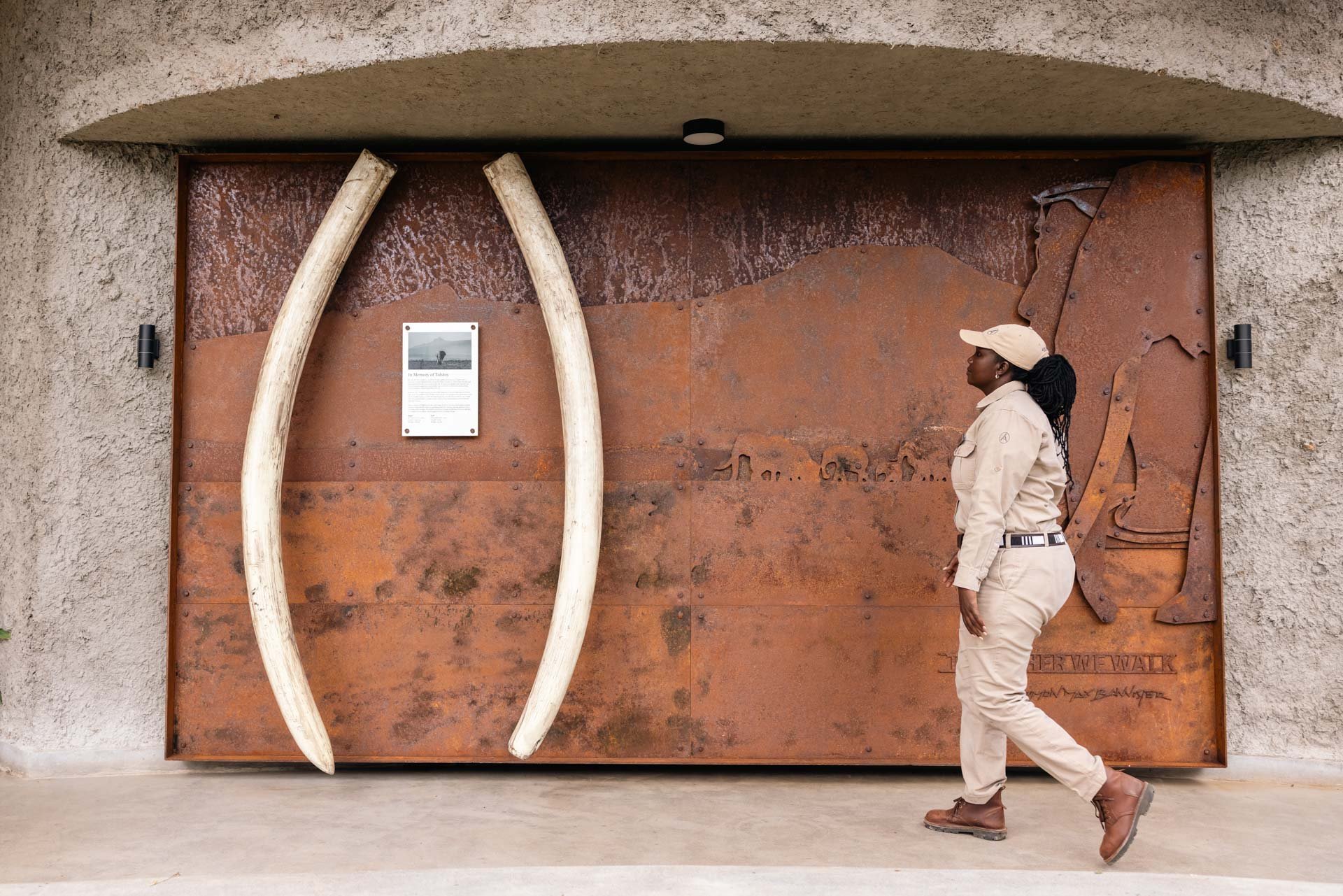 A tribute to Tolstoy, with replicas of his impressive tusks