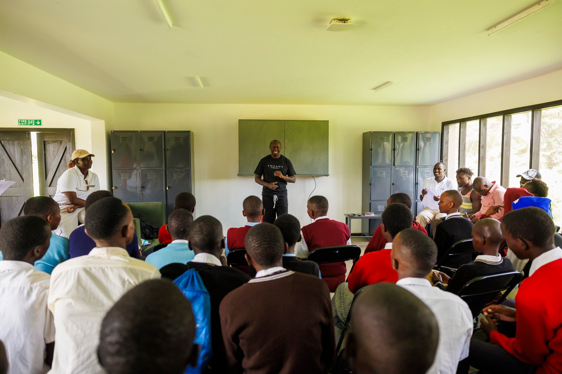 General Manager Collins addressing the students in Amboseli 