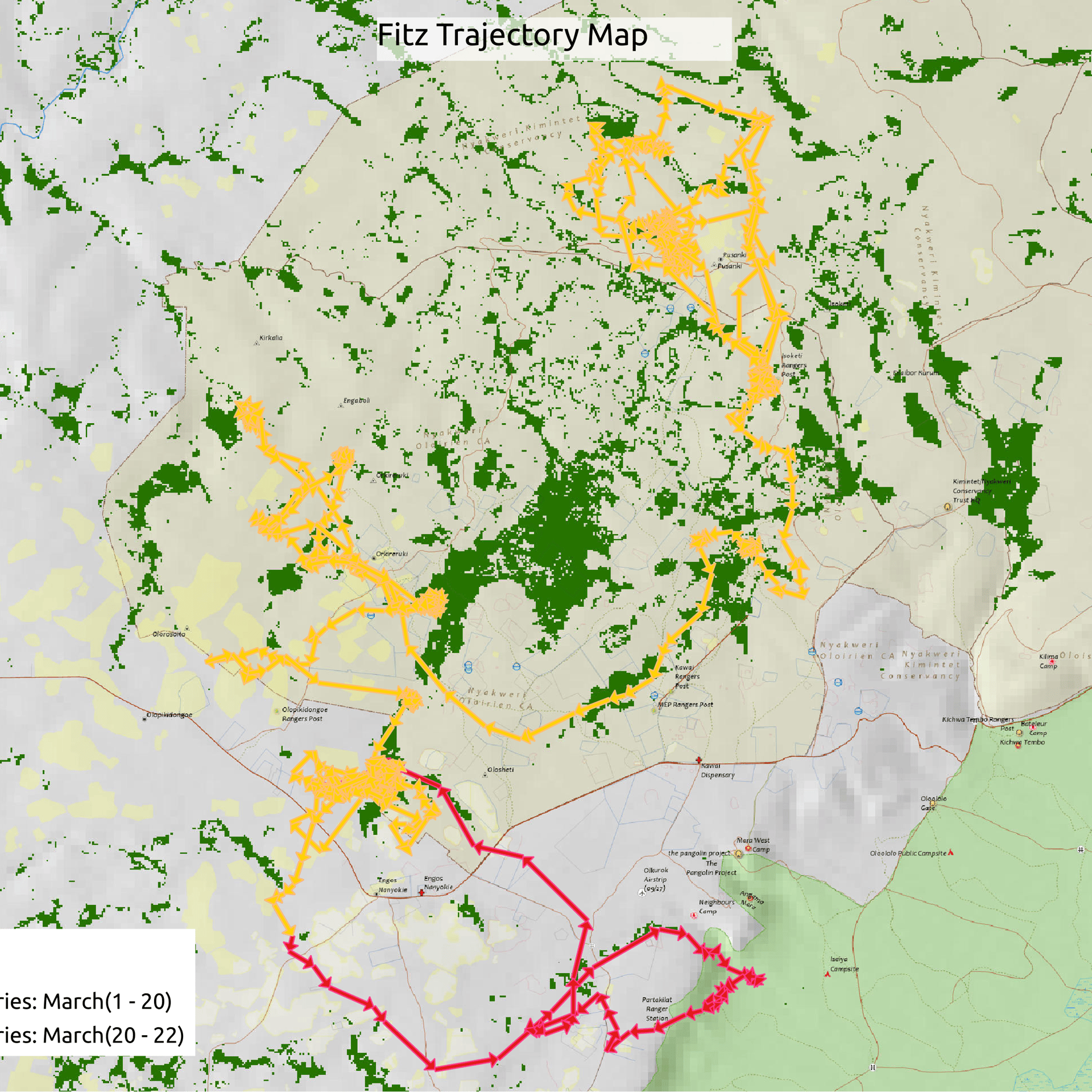Fitz tracked movement during March 2025