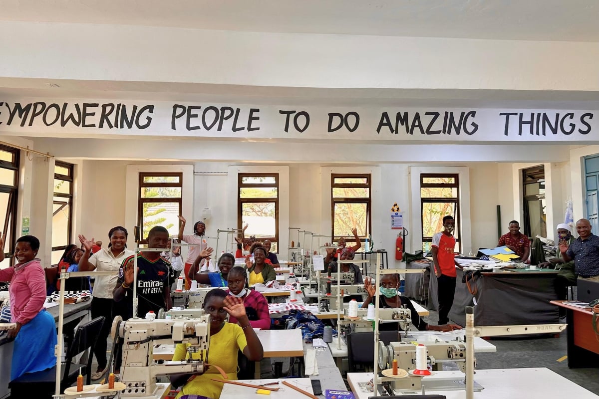 Above: Where purpose meets thread and needle