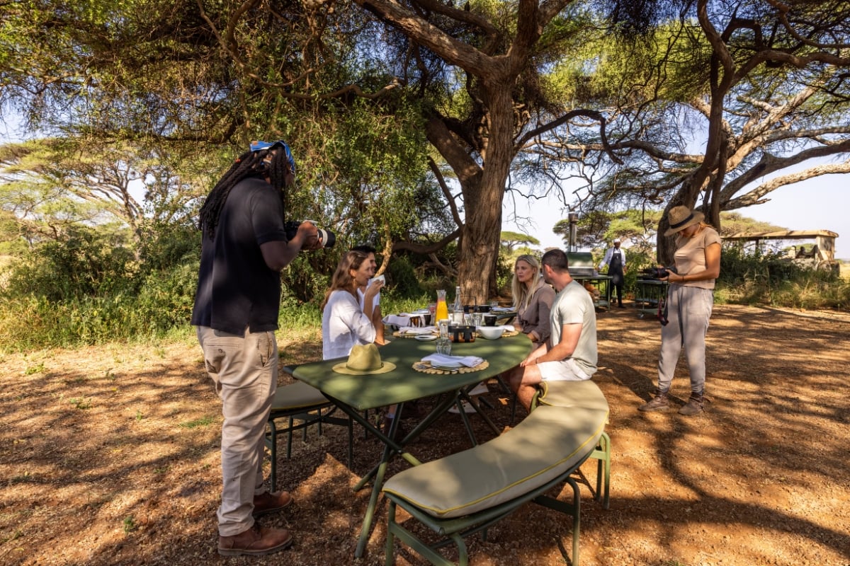 The author capturing lifestyle content at Angama Amboseli