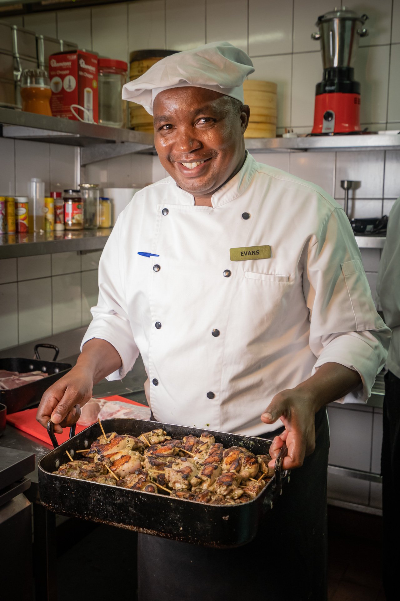 The author and Head Chef, Evans Ondara 