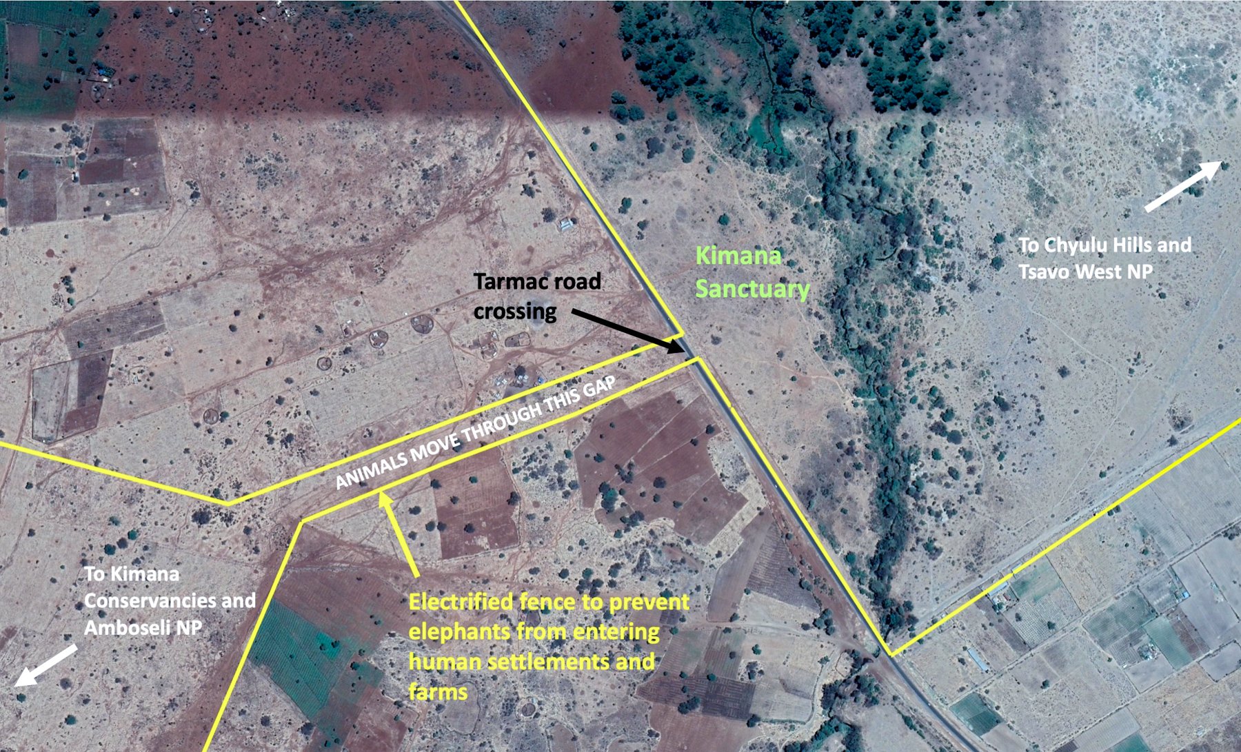 Map of the 'pinch point' 