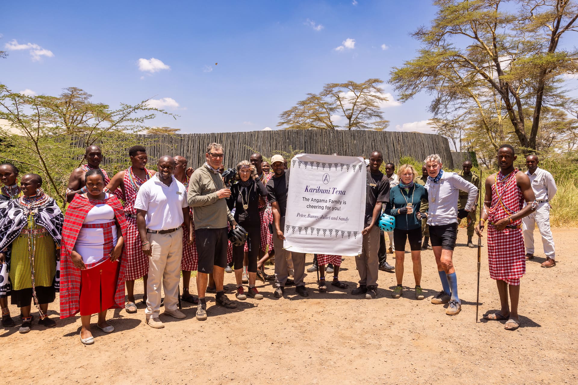 Above: The Angama Amboseli team waiting at the finish line