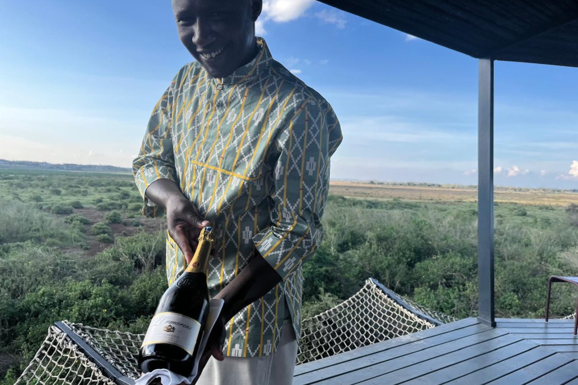Andrew looking dapper in the new Butler uniforms at Angama Amboseli