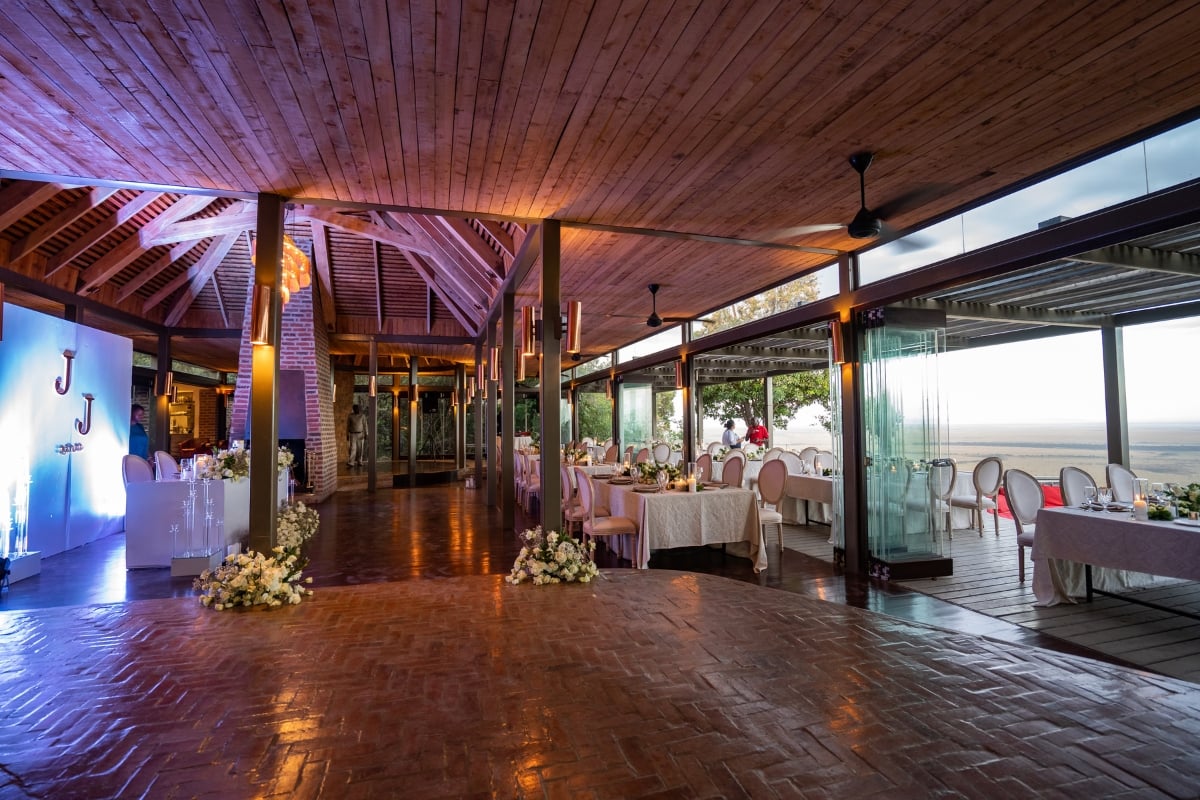 The Guest Area is transformed for a destination wedding