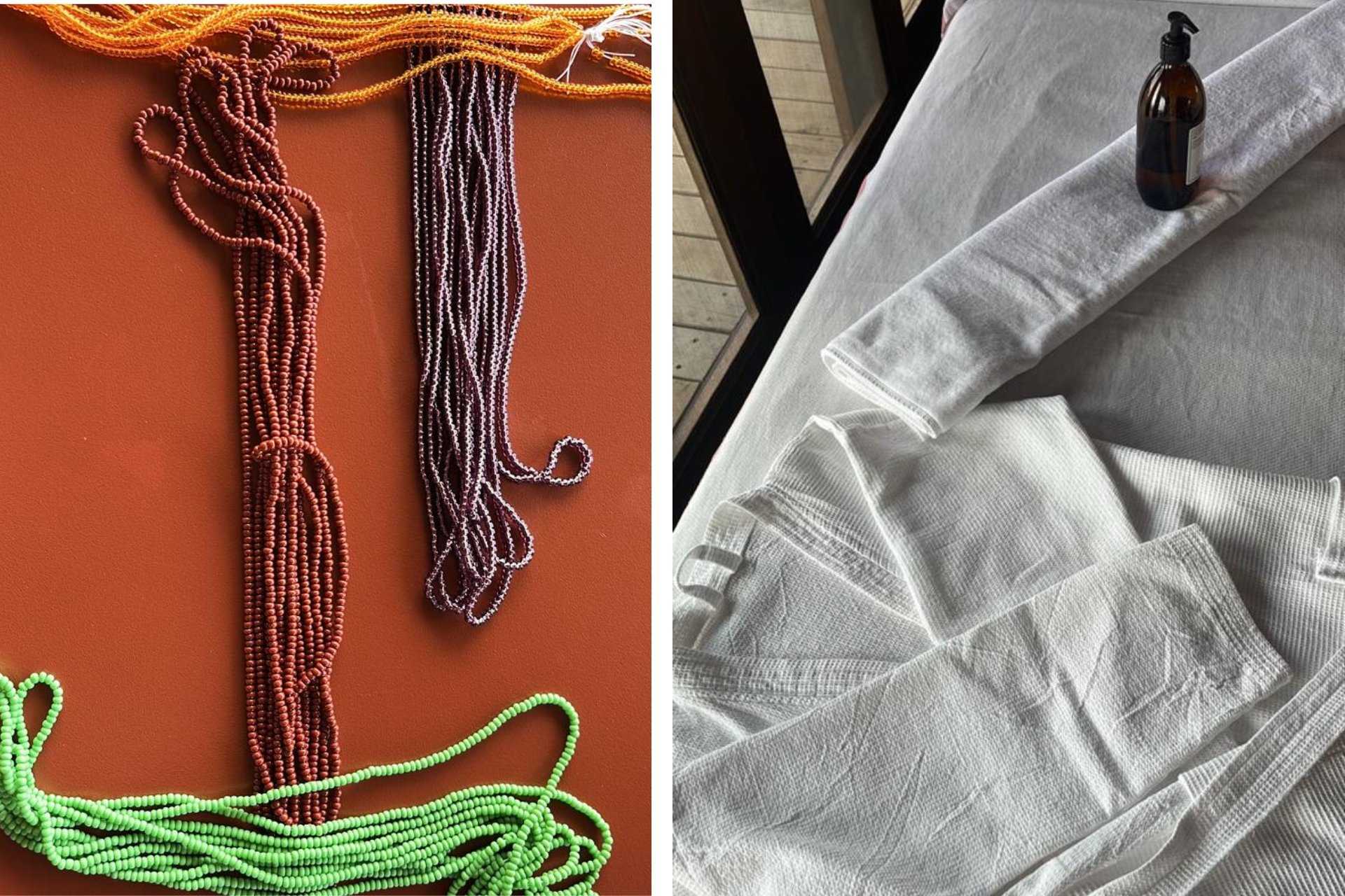 Exploring beading colour concepts and reviewing massage setup and styling