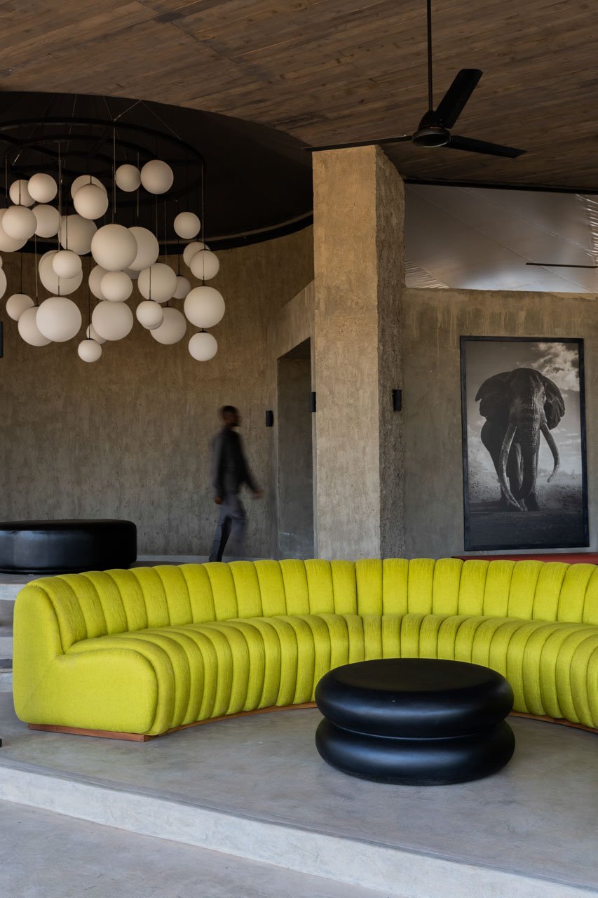 Their acid yellow hue is brought through in this sofa