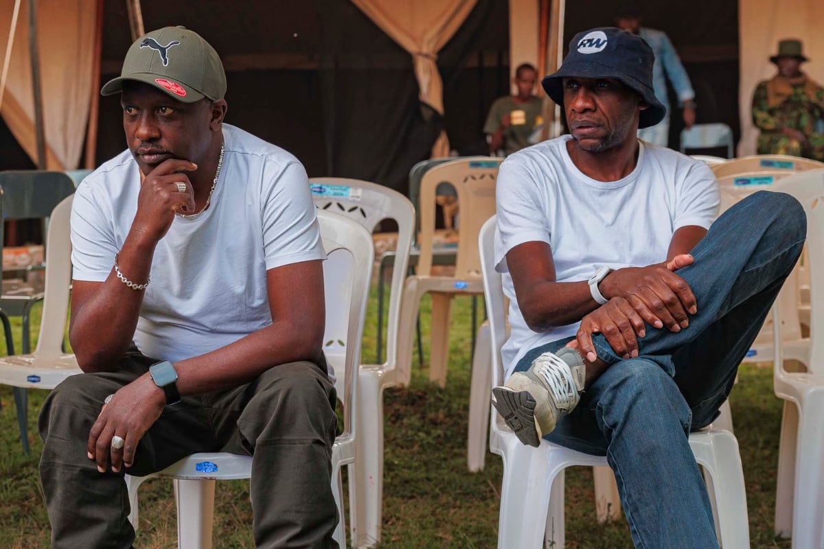 Mzee Toldo Qurya and  Matthew Ottamax engrossed in the game