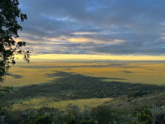 Welcoming a beautiful morning from the lodge 