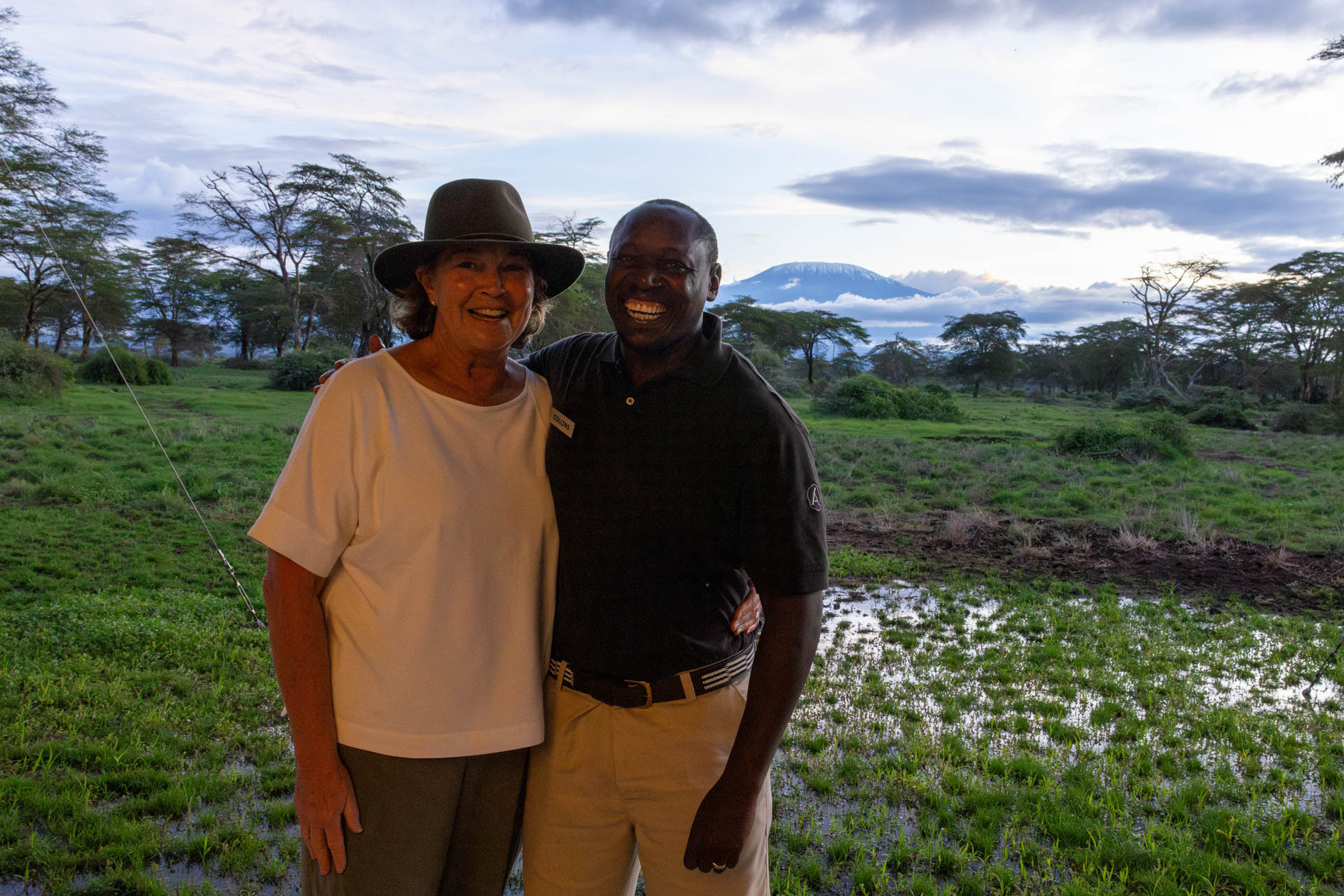 Nicky and Collo in Amboseli, a friendship built over years of laughter, hard work, and shared dreams