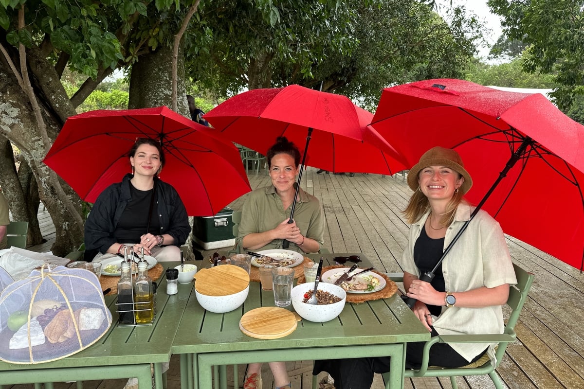 Above: Rain or shine, nothing dampens the joy of Angama Mara