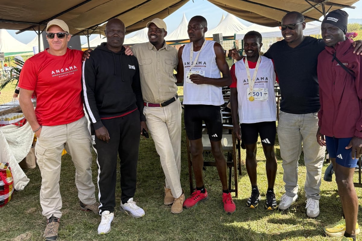 CEO, Rosco Wendover, Head Of Security, John Wayonga, Guide Patrick Kisiara and Angama General Manager, Collins Randiga all came to support the Angama Running Club