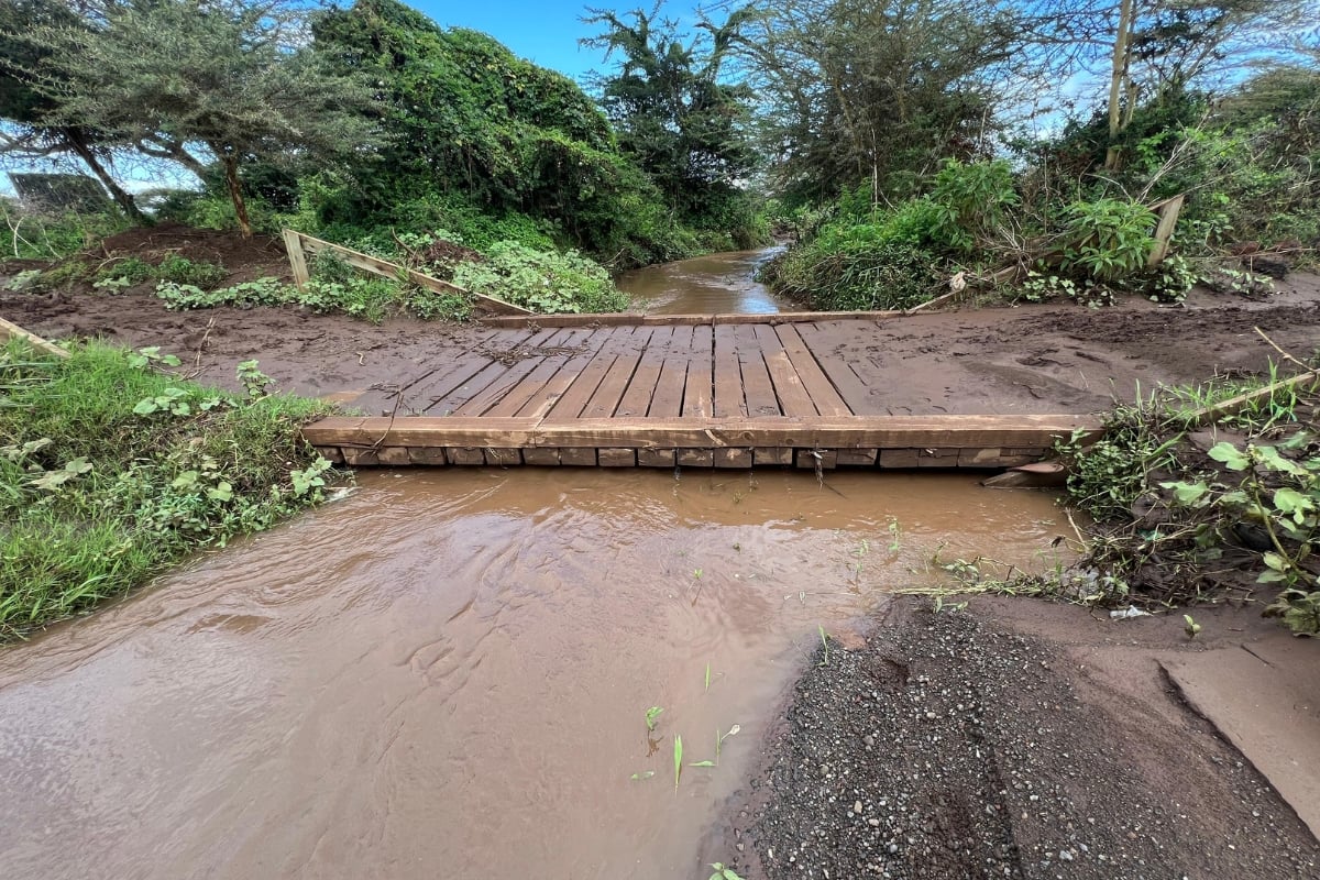 This bridge stood no chance against a perennial stream fed by Kilimanjaro’s melt