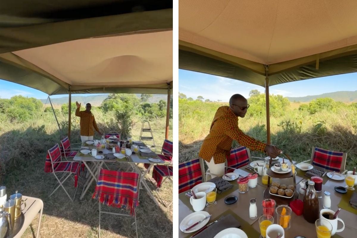 A 'Good Morning' from Anthony as he finishes setting up breakfast