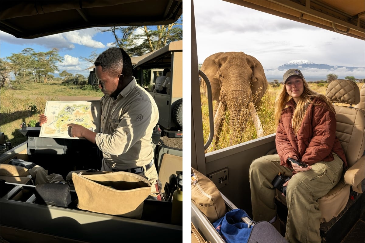 Guide Elvis plotting the safari to find Craig... mission accomplished