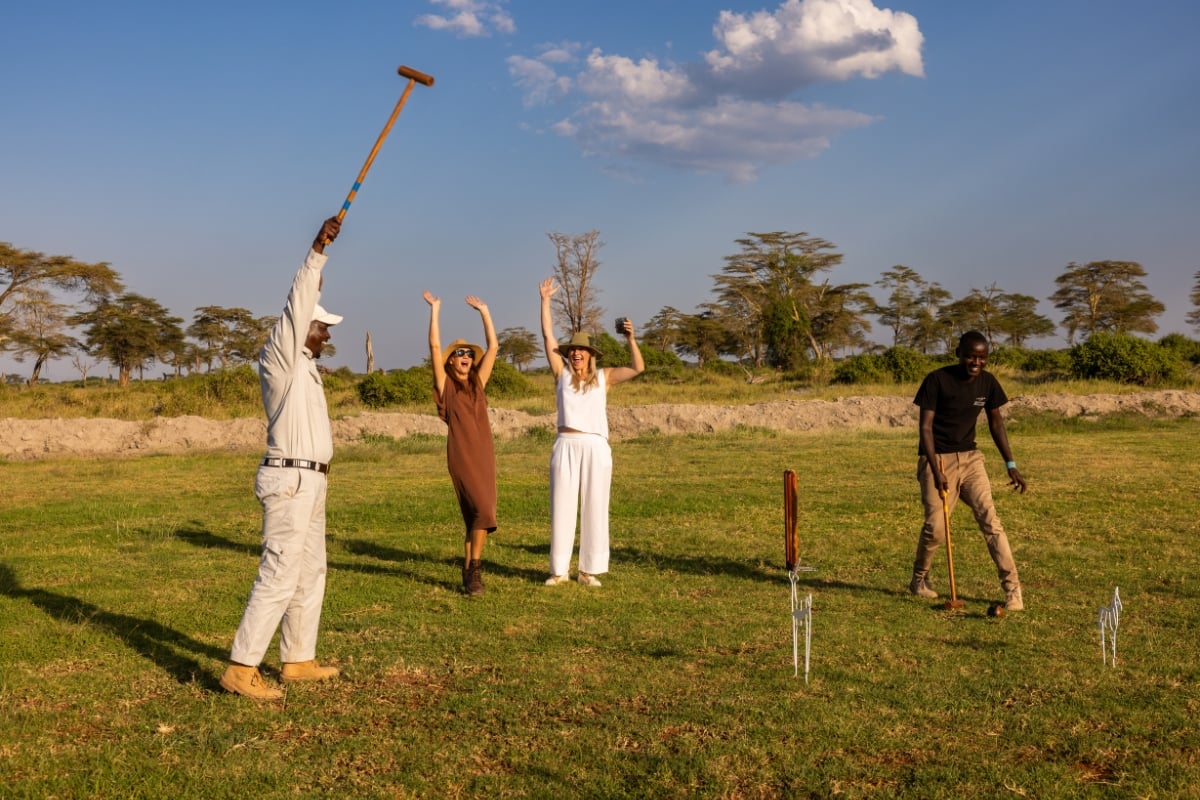 ...leading to rounds of G&T's and croquet with the Amboseli team