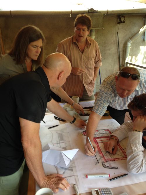 Allan with Angama Mara’s architect’s Silvio Rech & Lesley Carstens.