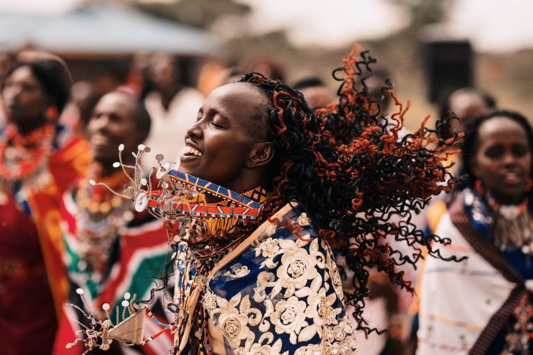Maasai women dancing