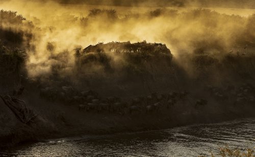 A dramatic and dusty river crossing