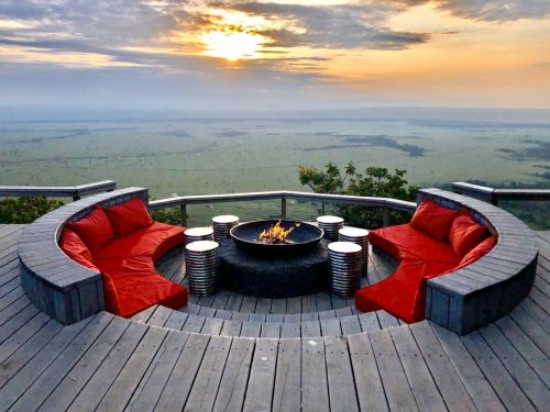 Angama Mara's baraza, perched on the edge of the Great Rift Valley and a sundowner favourite for many a guest