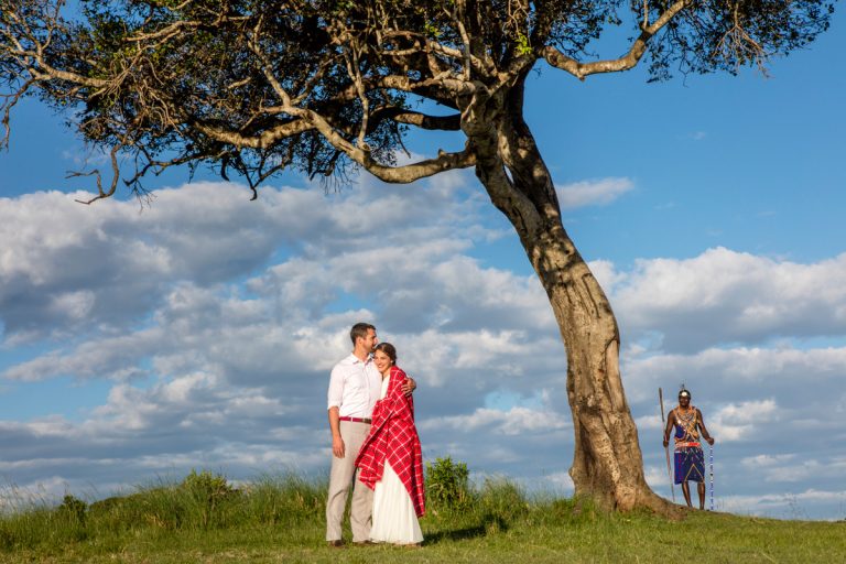 Couple with Maasai Warrior