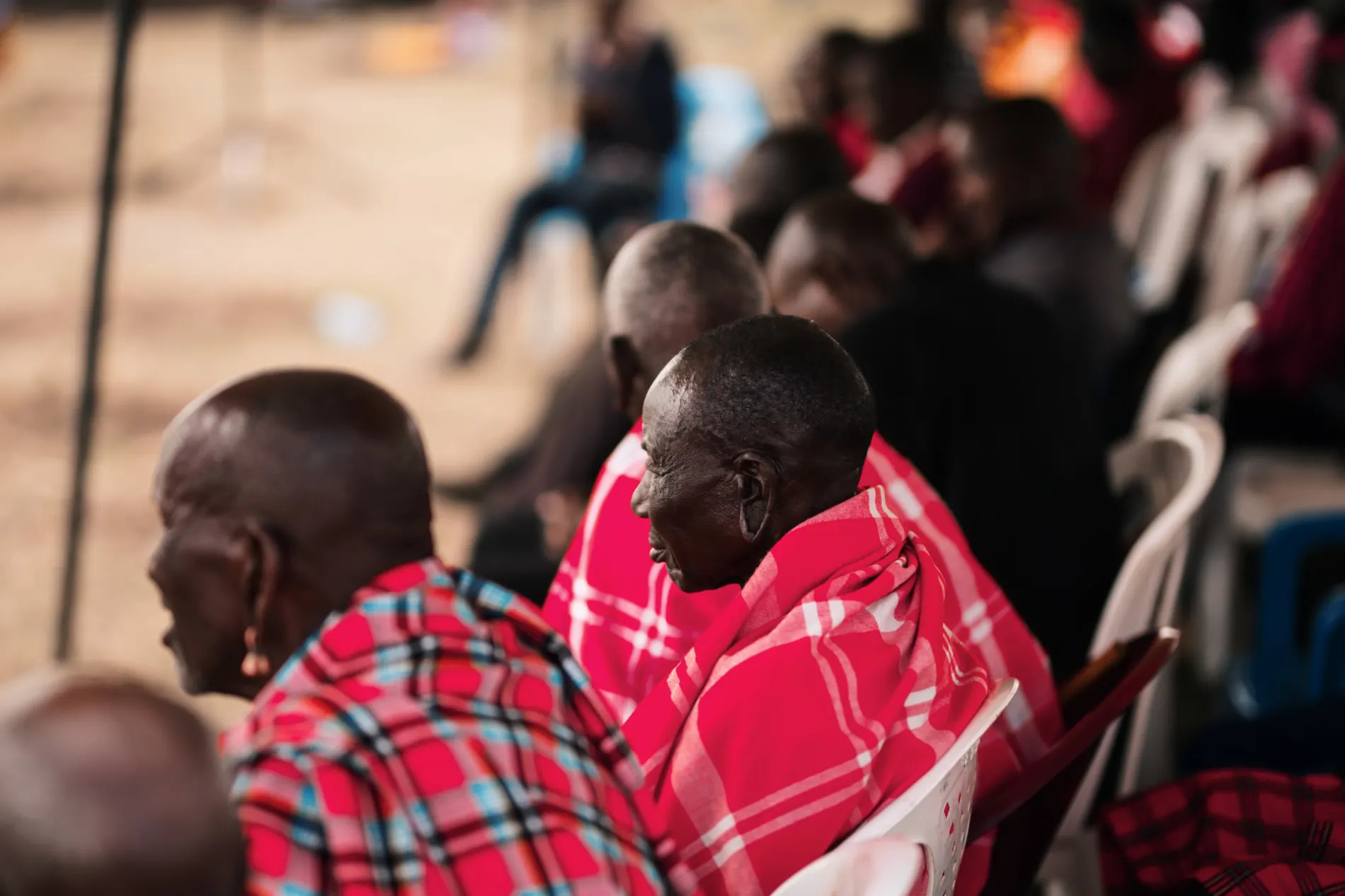 The men seated for the ceremony