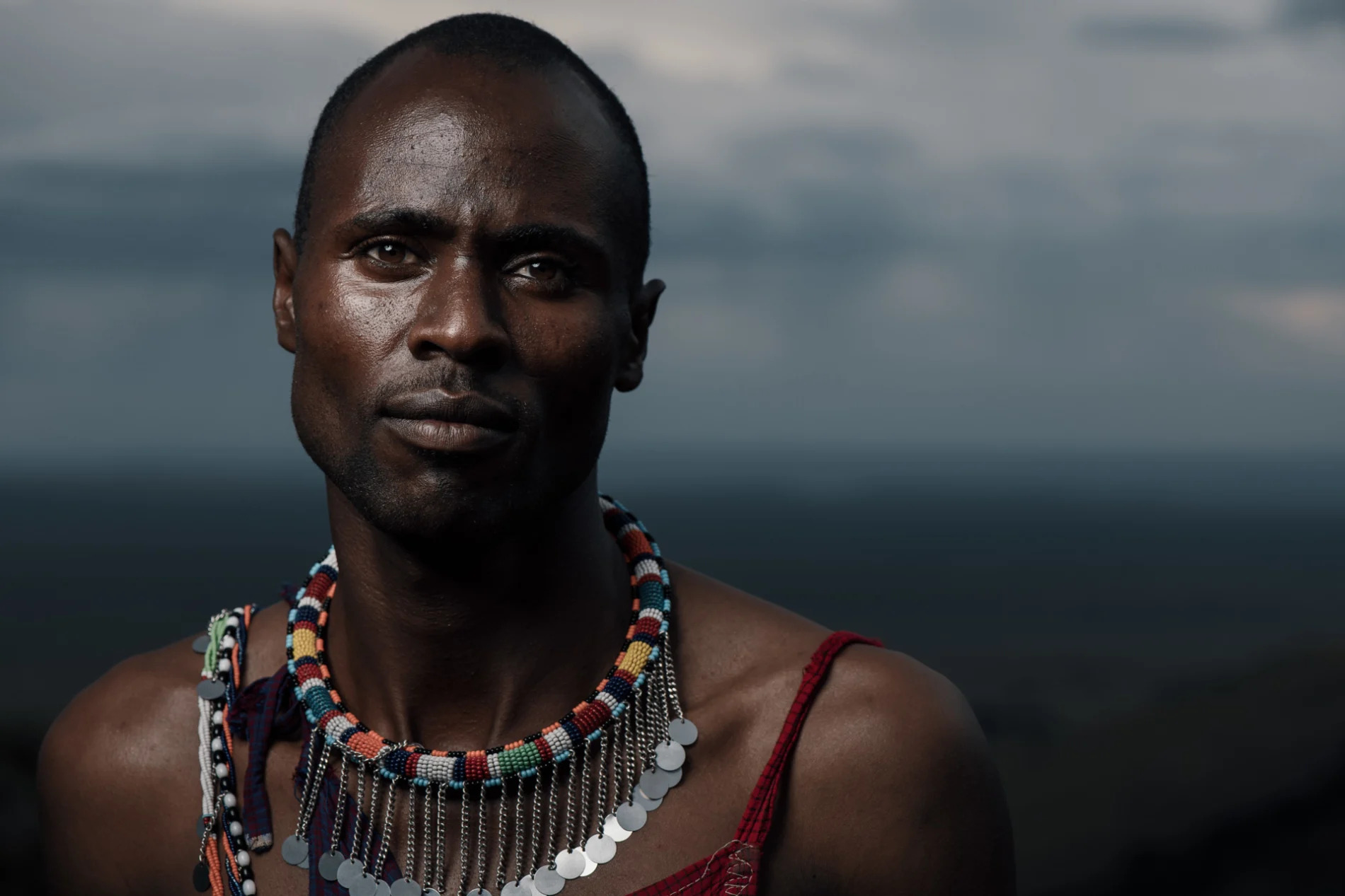 Maasai Warrior with necklace