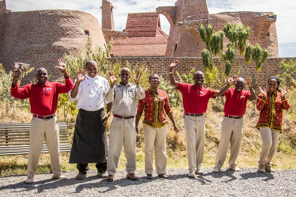 James greeting Angama Mara guests