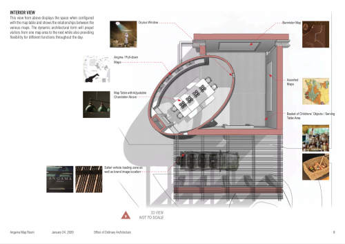 A bird's eye view of the Map Room building