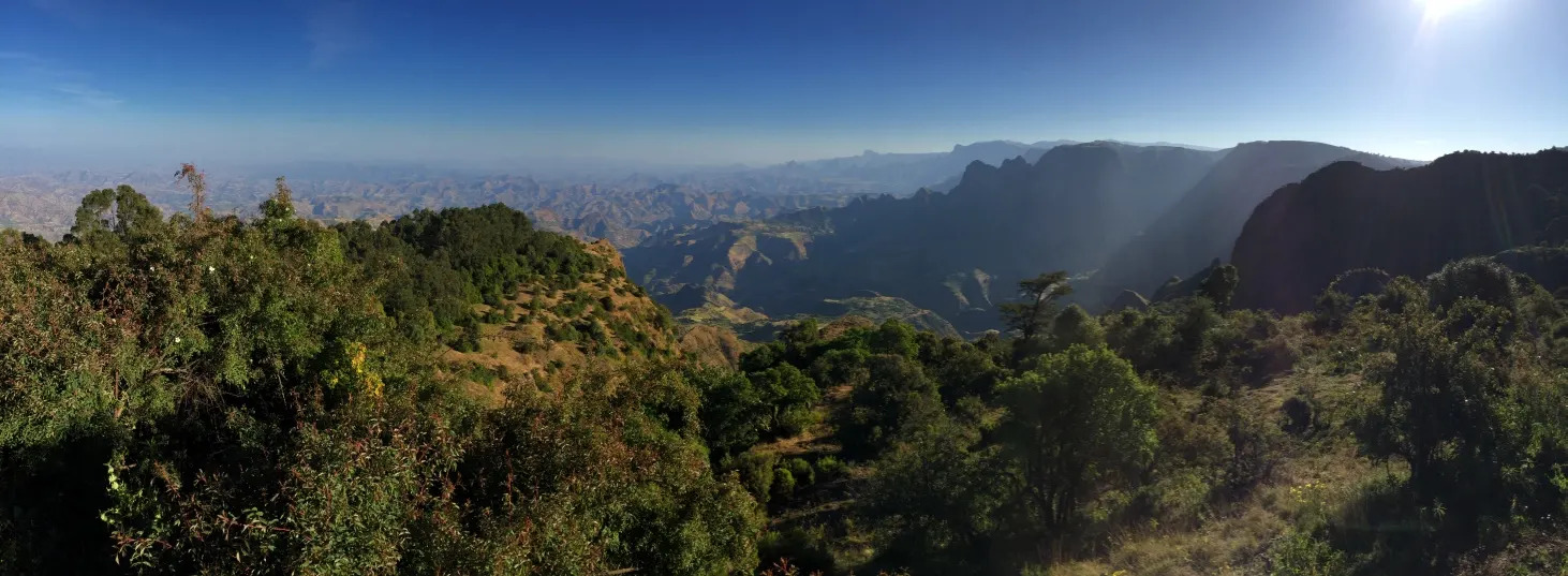 The view from Limali in the Simiens National Park