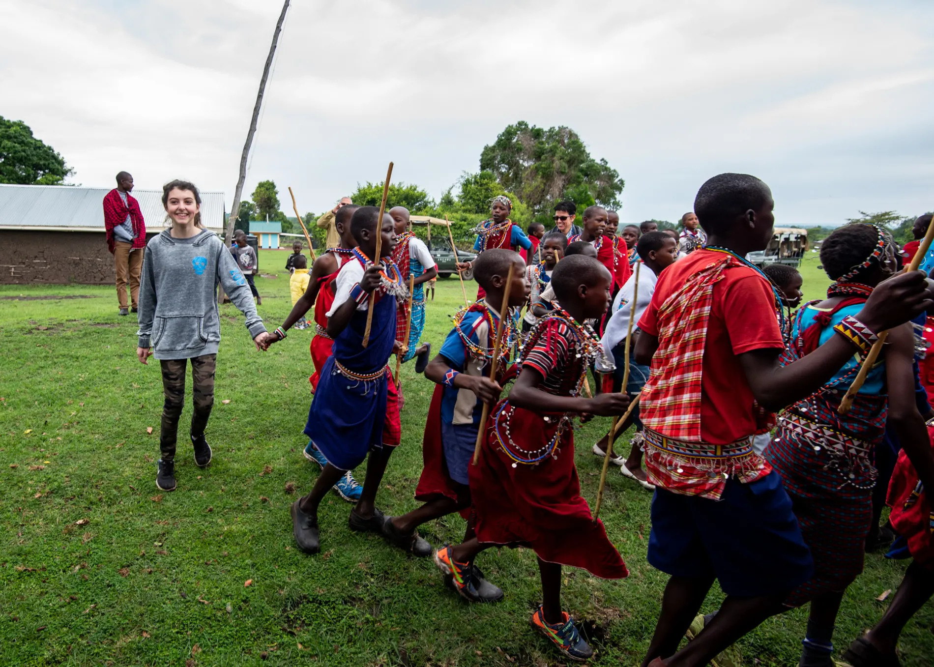 Dancing with the village children