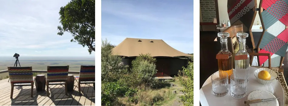 Lodge and tents collage