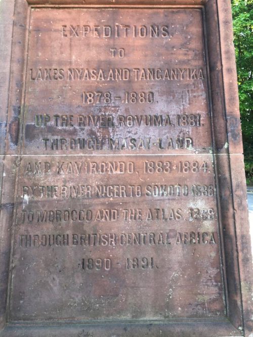 Thomson's memorial plaque standing proud, looking south towards Maasailand