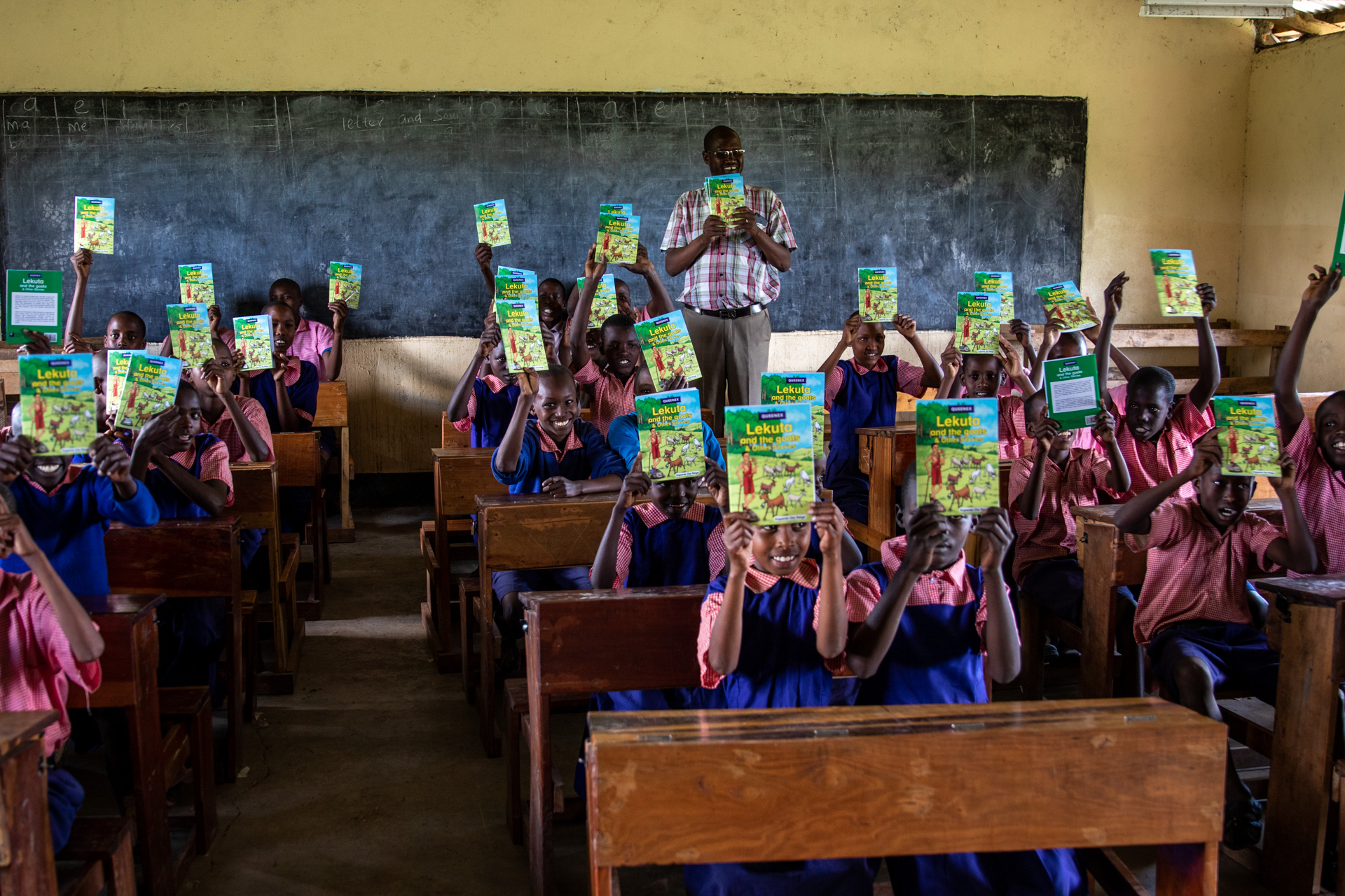 Kids with Joel's book