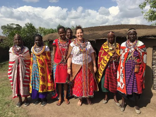 Kate emerges fully adorned from the manyatta