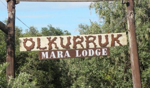 Above: The old sign welcoming guests to Olkurruk Mara Lodge