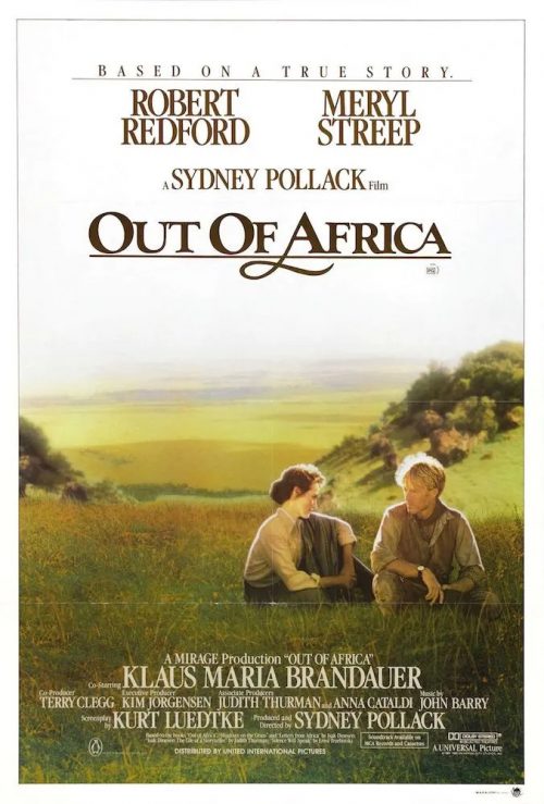 A poster of the Out Of Africa film that came out at the end of 1985