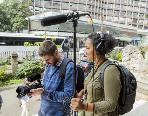 Chris and Maia hard at work behind the scenes