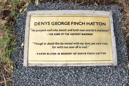 A plaque in honour of Denys Finch Hatton at Angama Mara