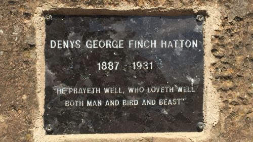 The tombstone on Denys Finch Hatton's obelisk grave