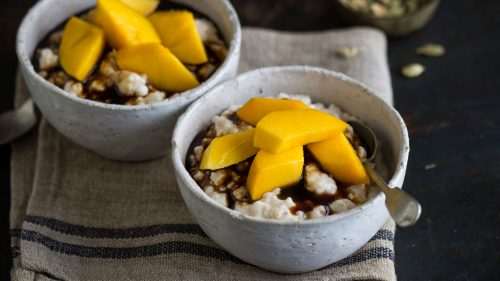 Swahili rice pudding with mango