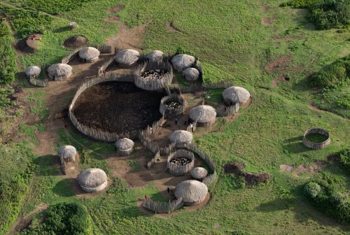 Local Tanzanian communities as seen from above