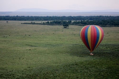 The iconic Maasai Mara hot air balloons from a different perspective