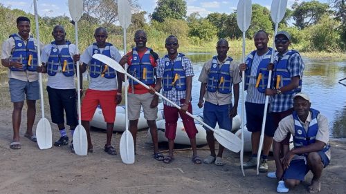Armed with a paddle and a raft, we set out to explore the Zambezi