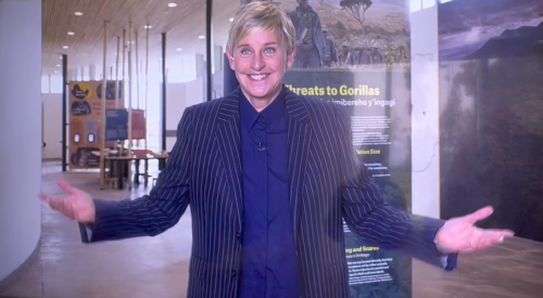 Ellen warmly welcomes visitors to the Campus via a video recording