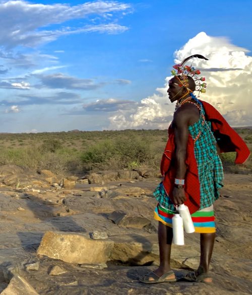 Gazing out over Laikipia with a Samburu warrior