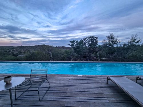 The pool at Singita Lebombo looking over the Kruger landscape