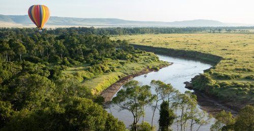 Above: Floating over the Mara River is a fine way to start any day